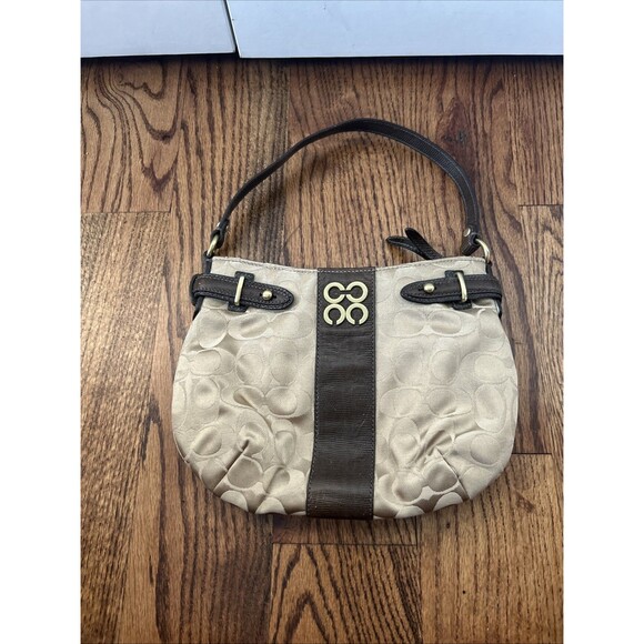 Coach Collette Signature GOLD Canvas Leather Small Handbag (Mini) - Picture 1 of 5